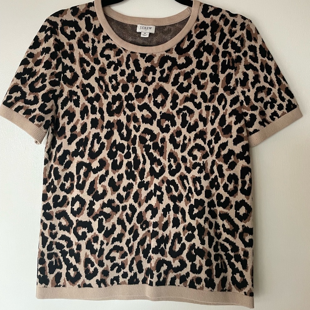 J. Crew Factory leopard print sweater, size M